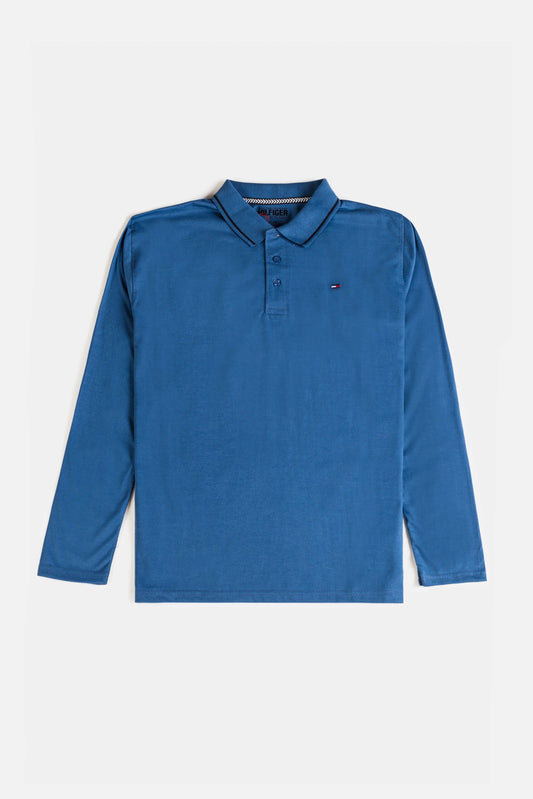 Tommy Cotton Full Polo Shirt – Yale Blue