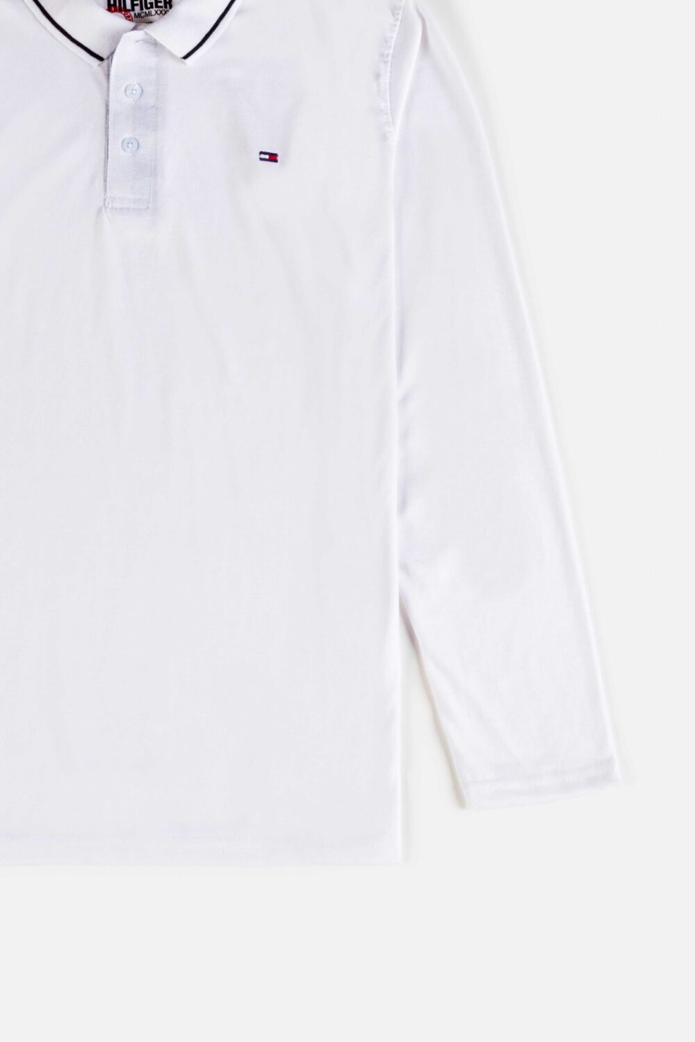 Tommy Cotton Full Polo Shirt – White