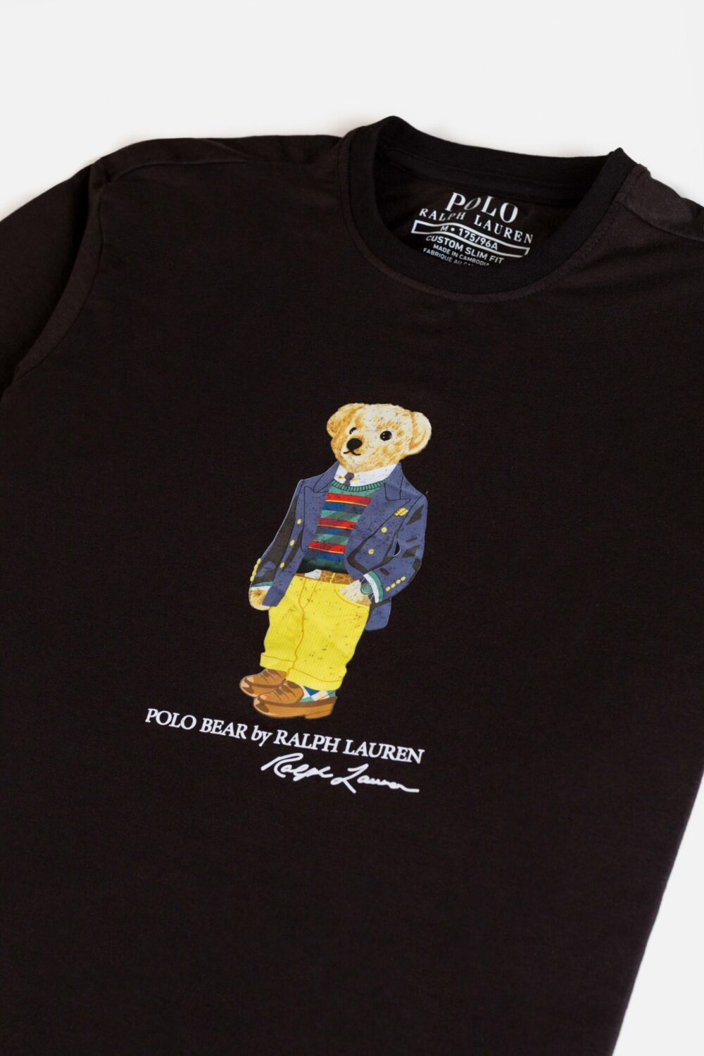 RL Imported Bear Print T Shirt – Black