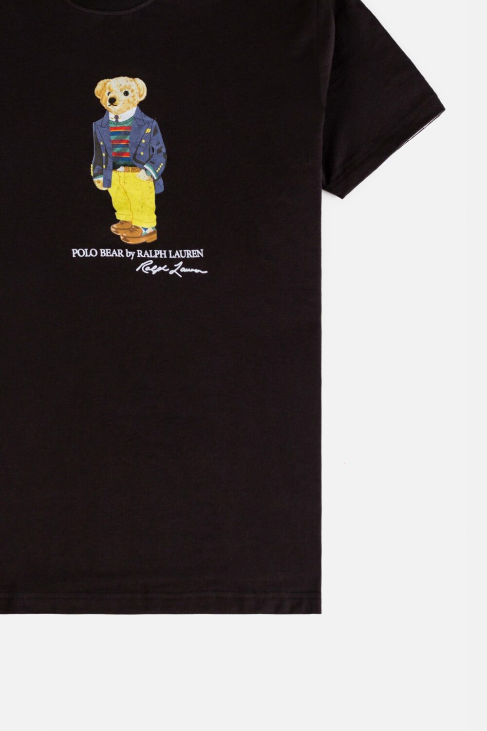 RL Imported Bear Print T Shirt – Black