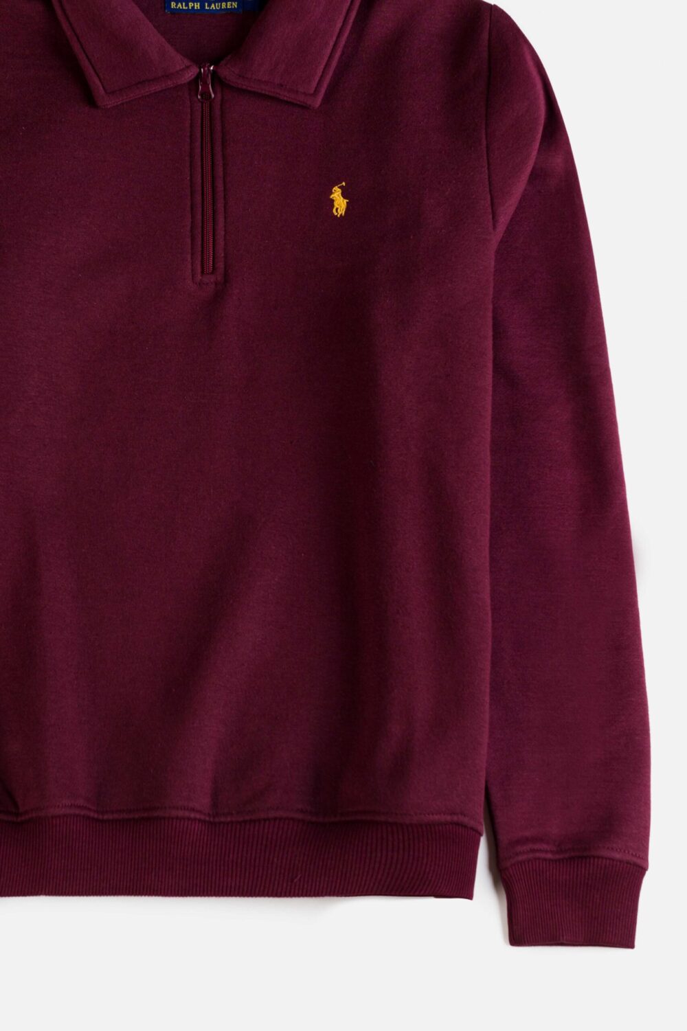 RL Premium Half Zipped Fleece Sweatshirt – Maroon
