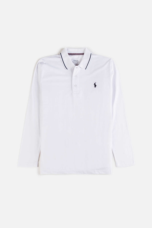 RL Premium Cotton Full Polo – White