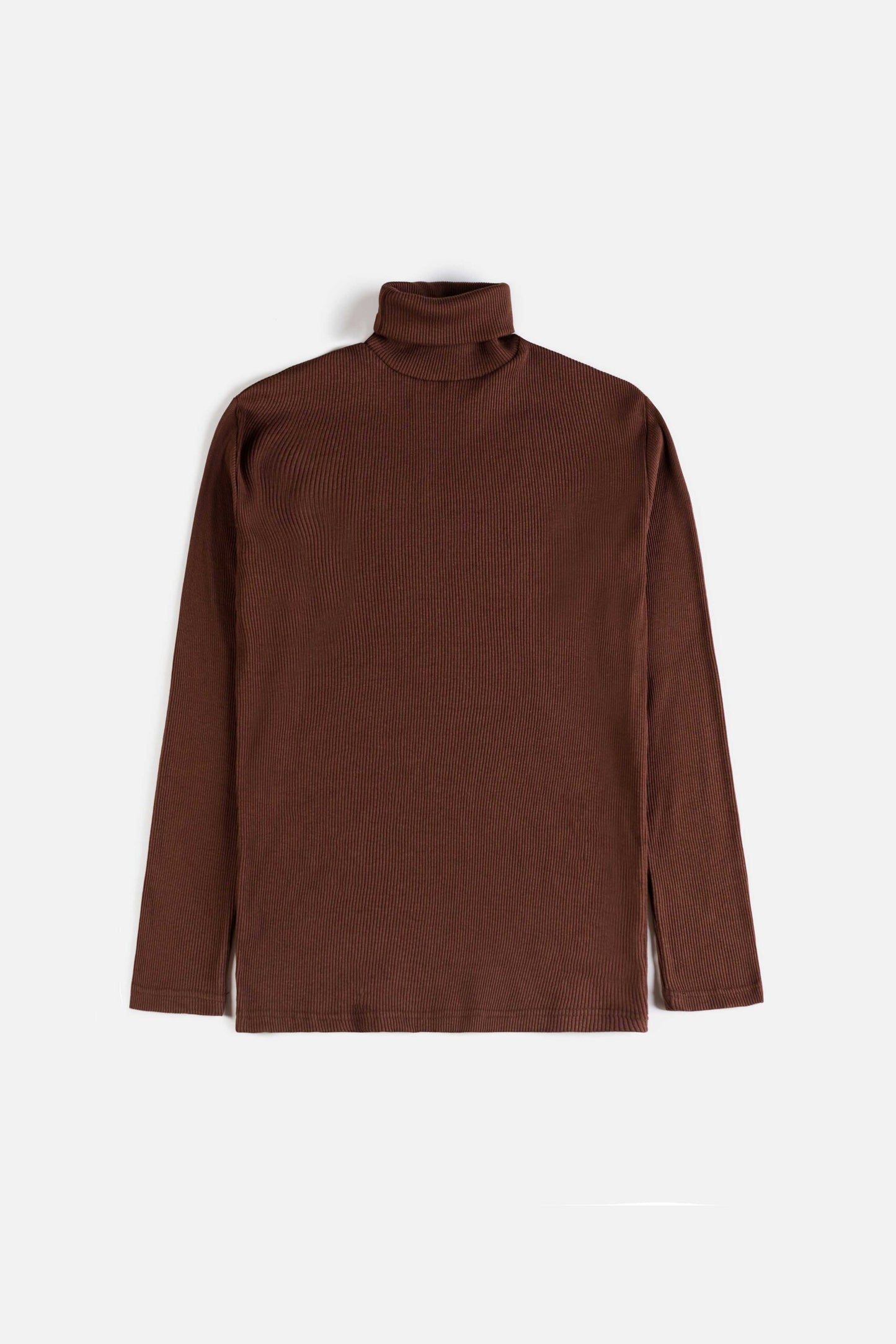 ZR Rib Cotton Turtle Neck Sweat – Chocolate Brown