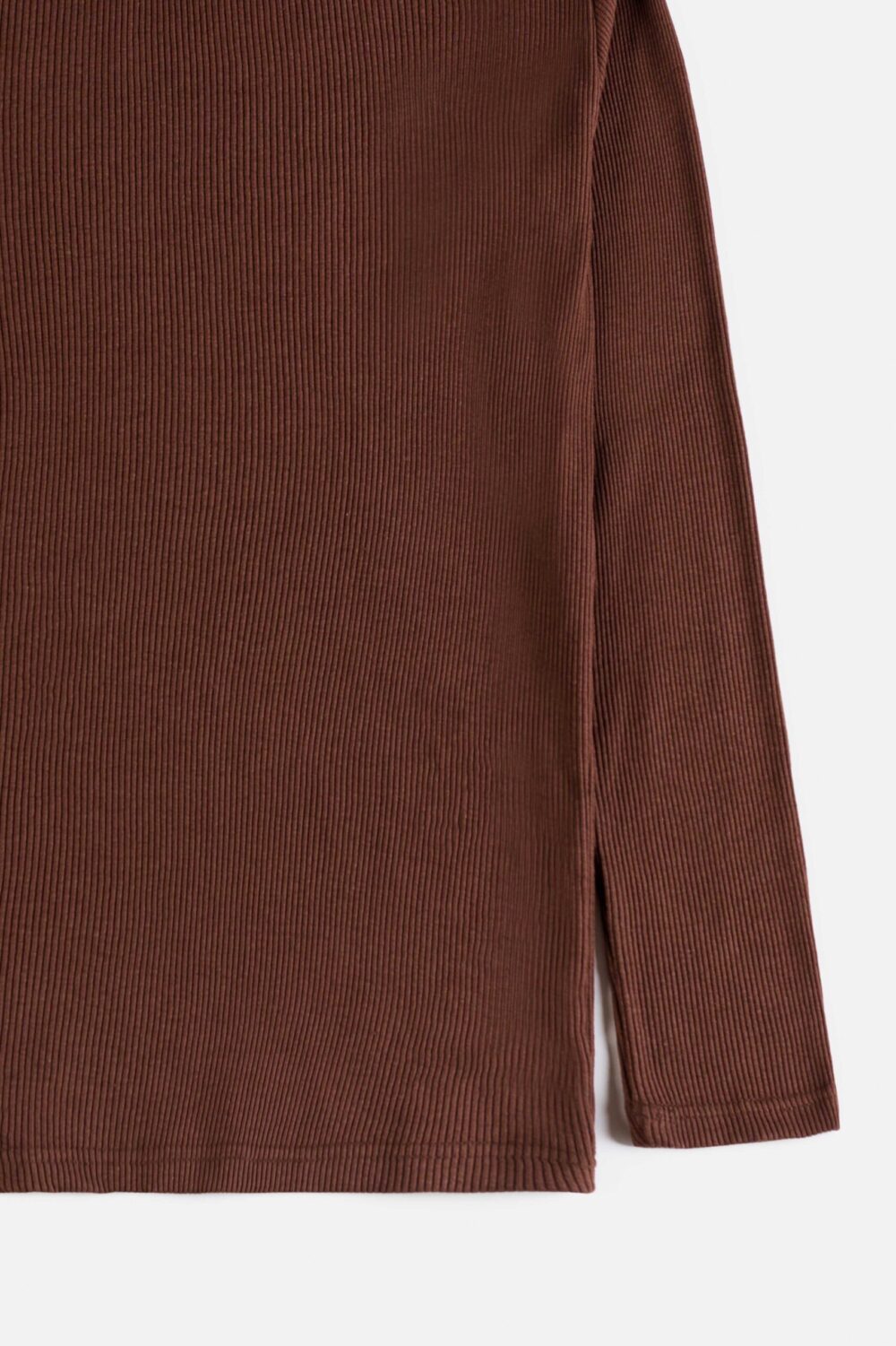 ZR Rib Cotton Turtle Neck Sweat – Chocolate Brown