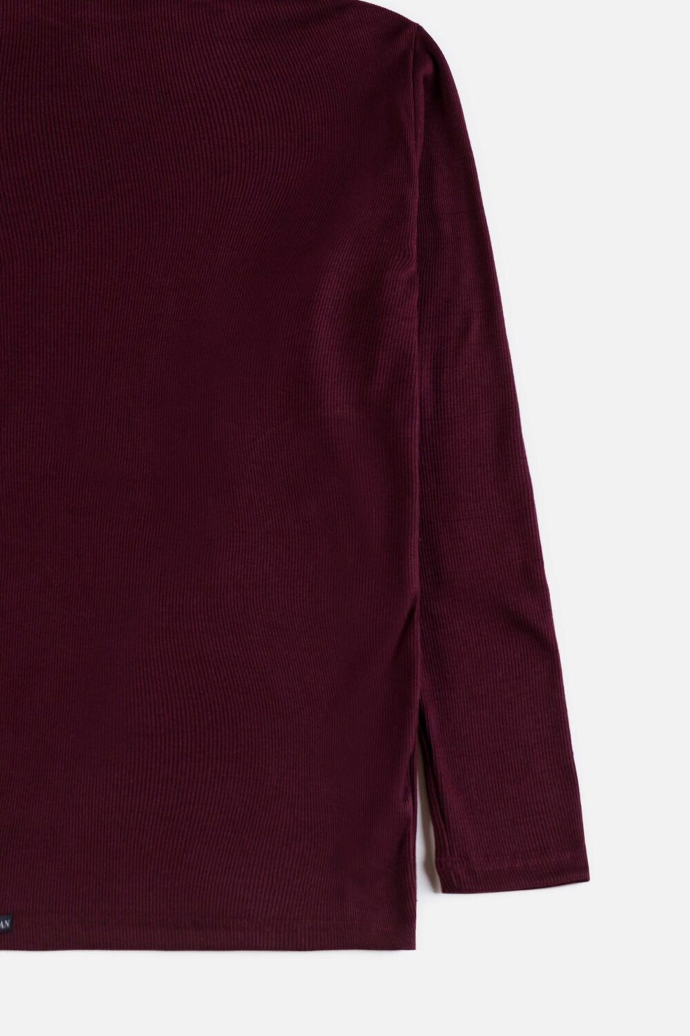 ZR Rib Cotton Turtle Neck Sweat – Maroon