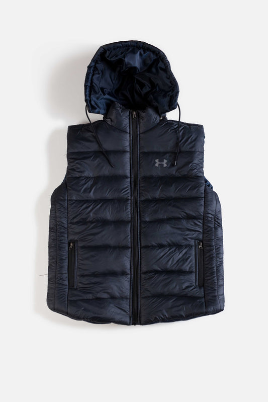 UA Premium Puffer Jacket With Hood – Navy Blue