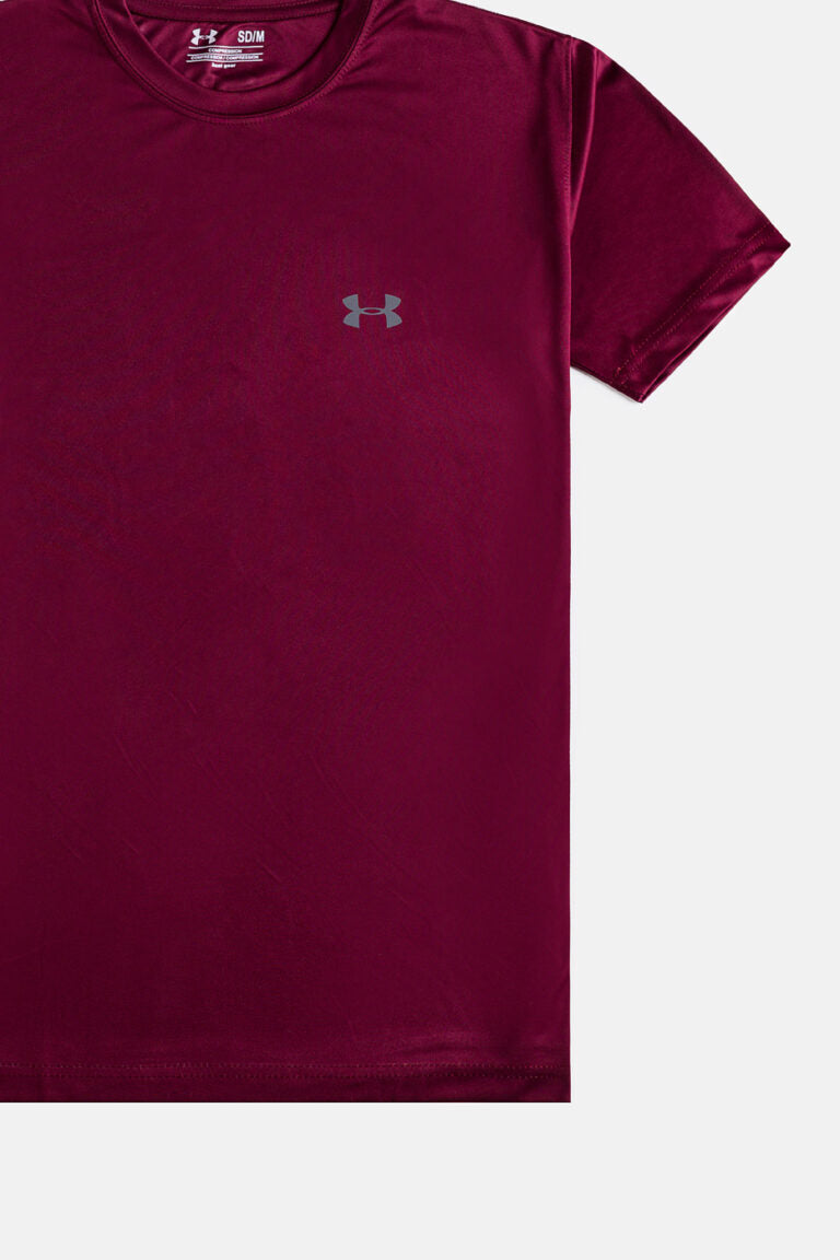 UA Imported Dri-FiT Plain T Shirt – Maroon