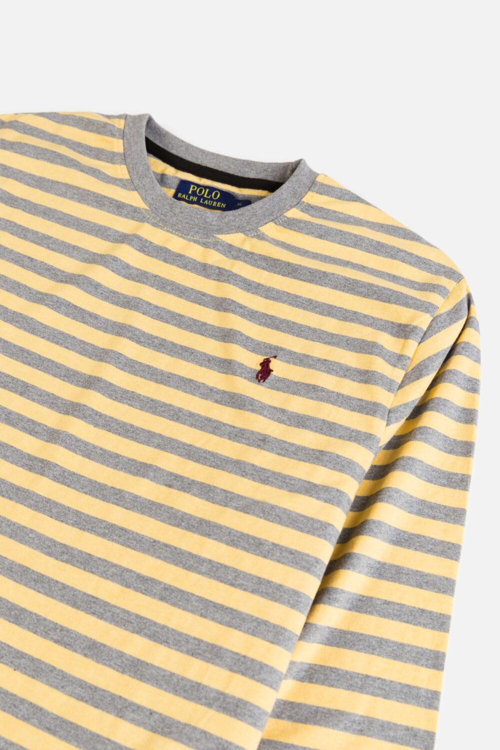 RL Premium Winter Full T Shirt – Mustard & Grey Stripes