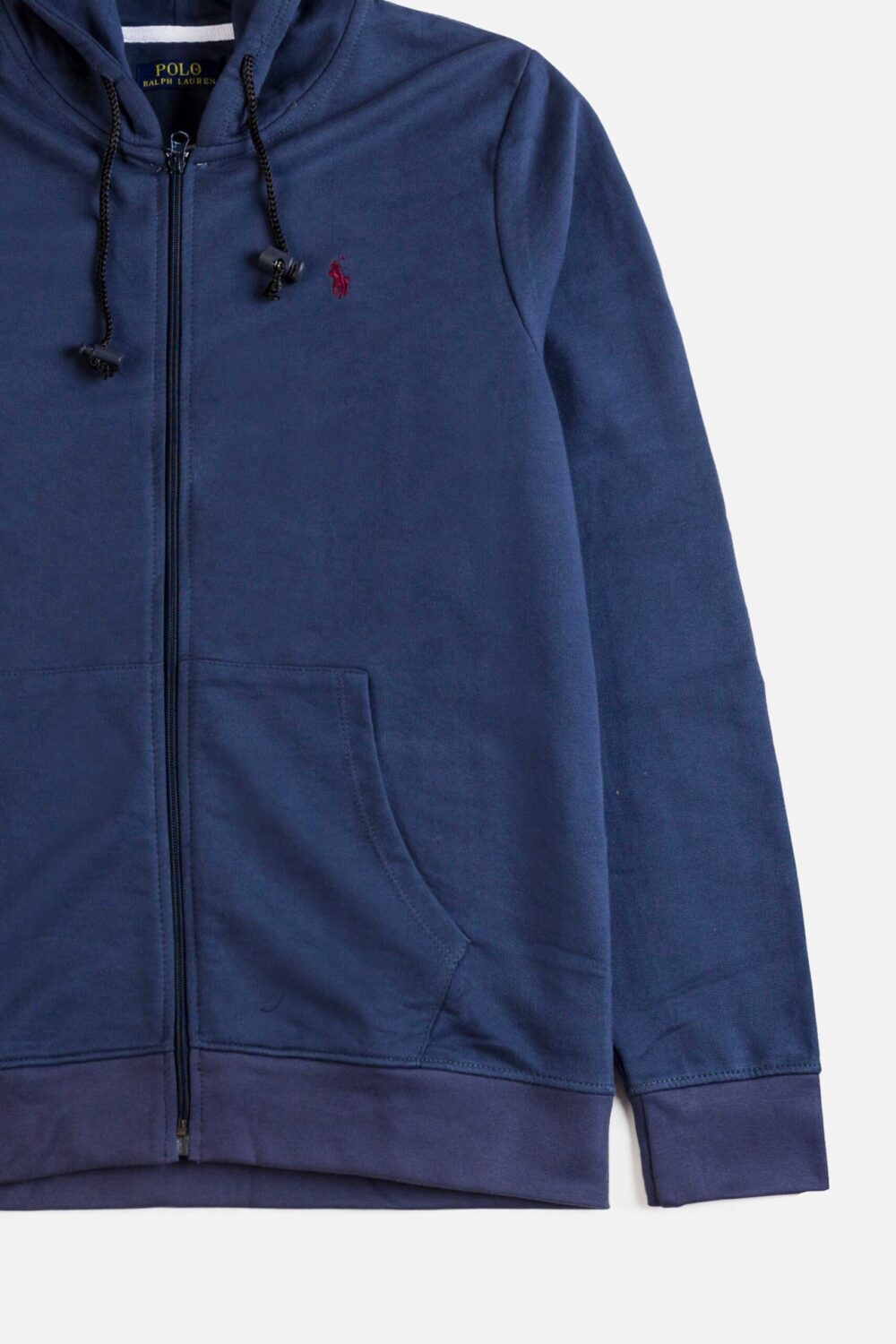 RL Premium Fleece Basic Hoodie – Navy Blue With Red Pony