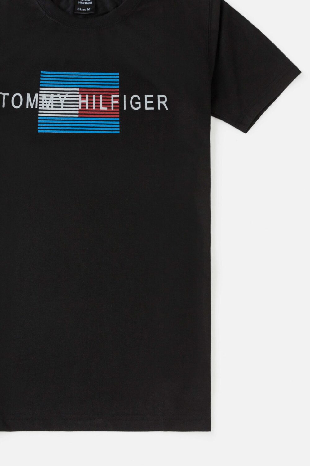 Tommy Print Cotton T Shirt – Black