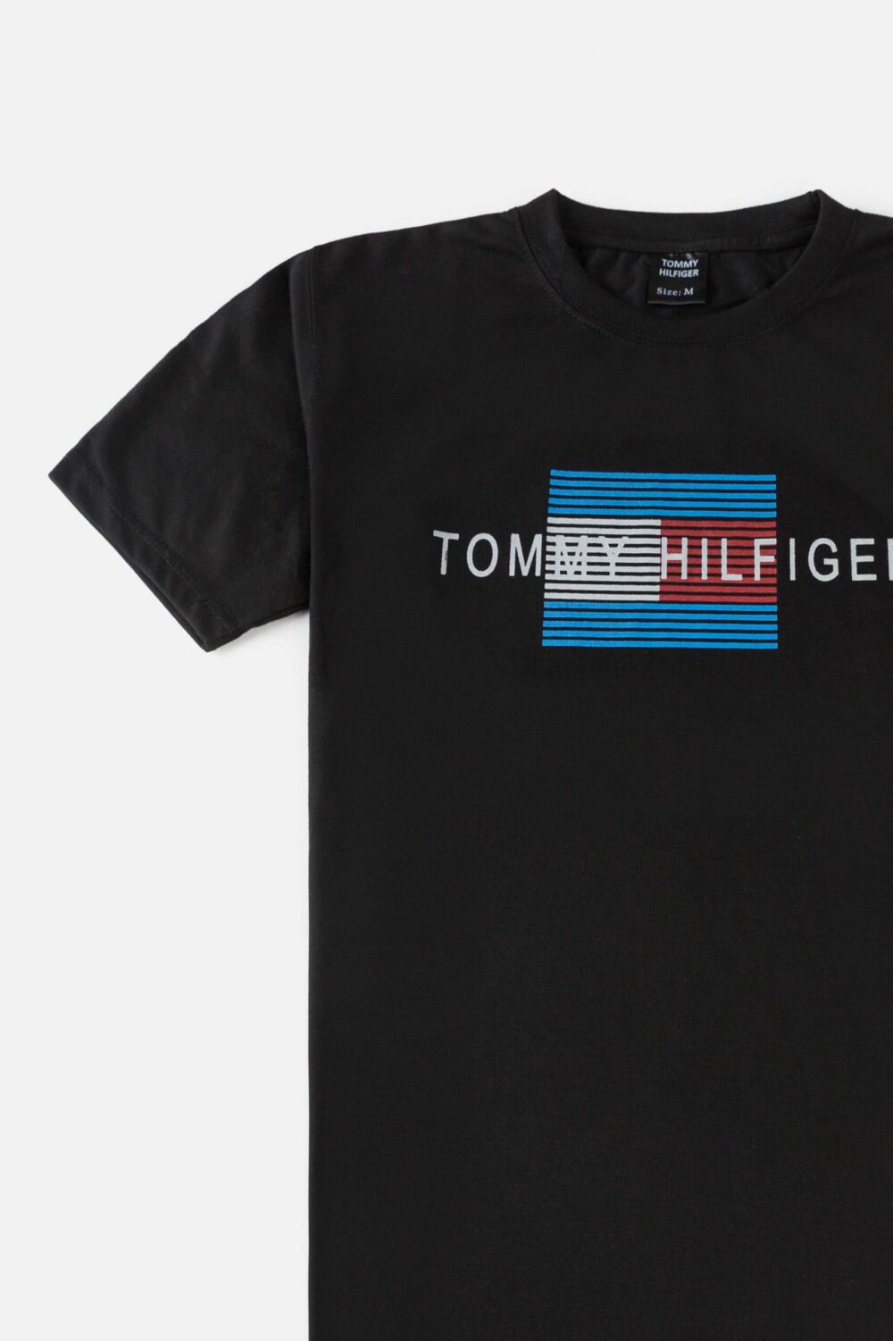 Tommy Print Cotton T Shirt – Black