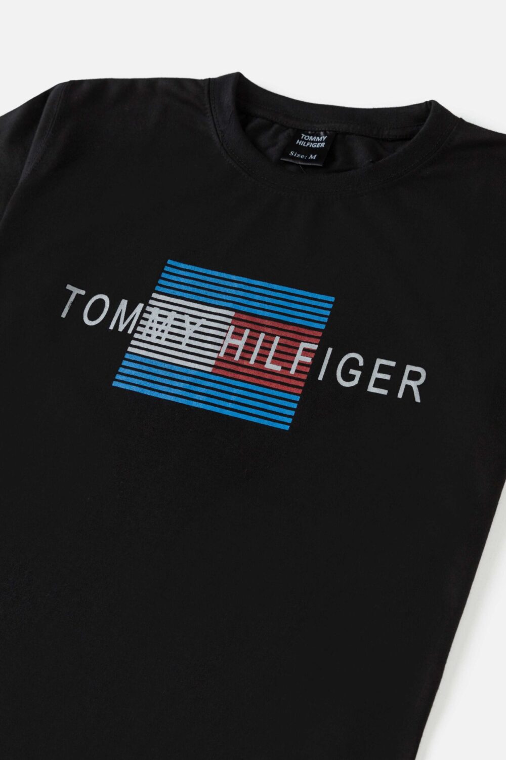 Tommy Print Cotton T Shirt – Black