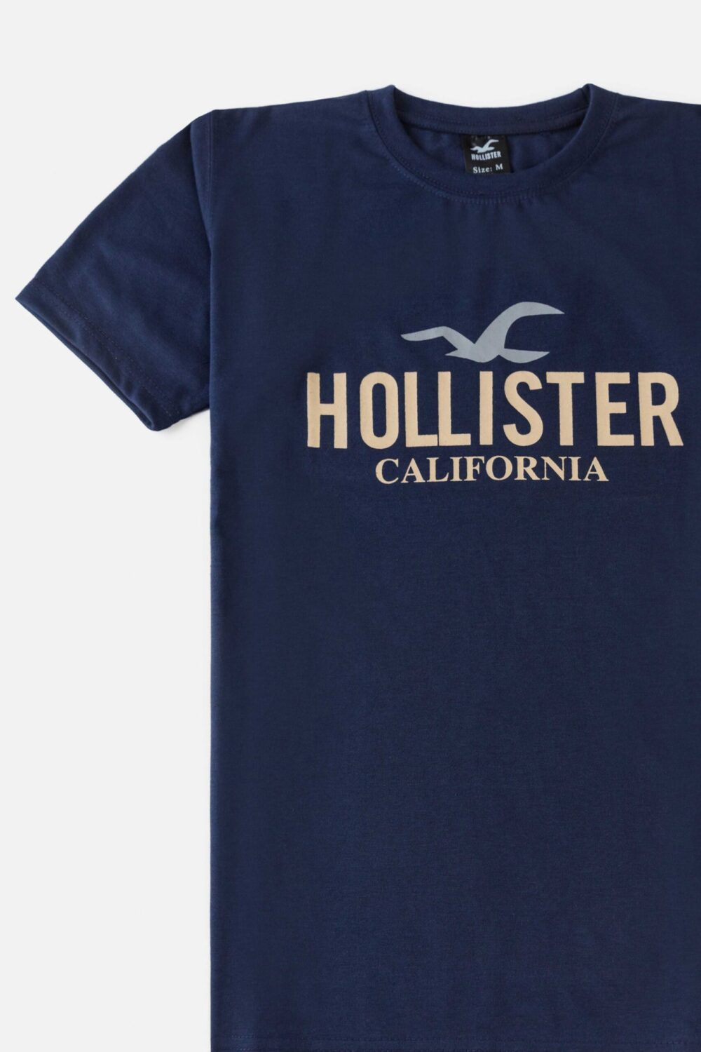 Holister Cotton Print T Shirt – Navy Blue