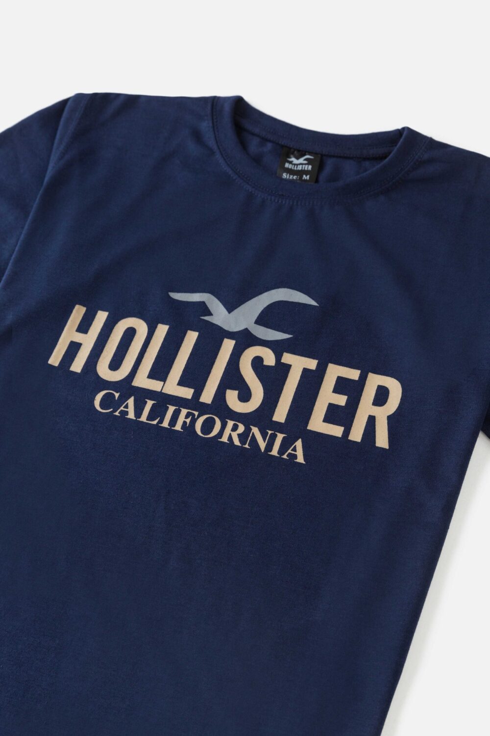 Holister Cotton Print T Shirt – Navy Blue