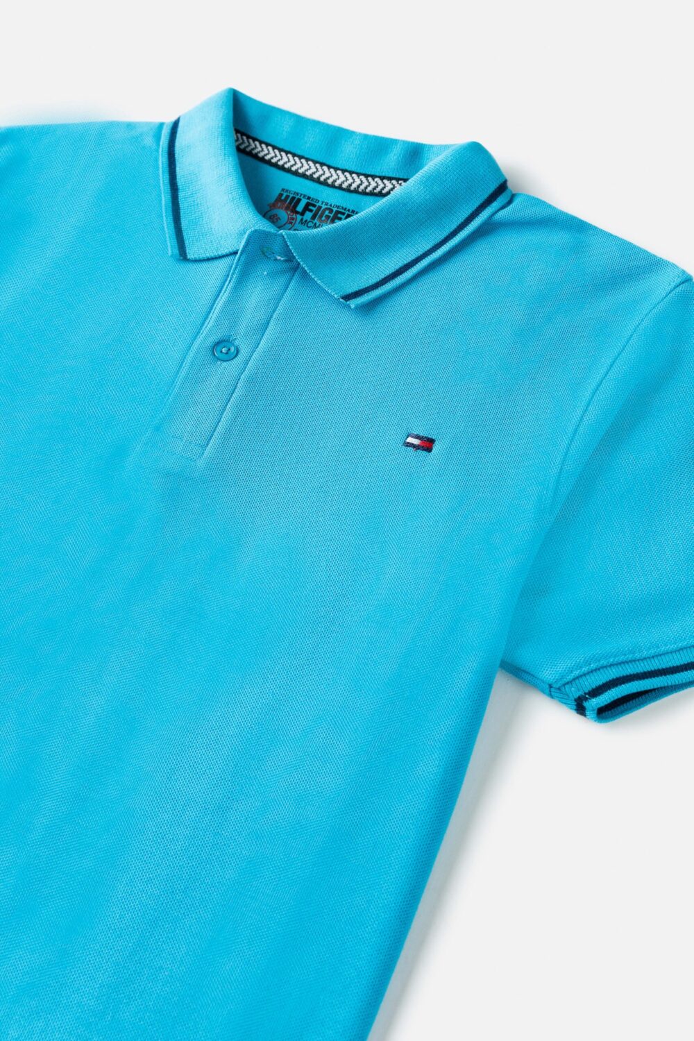 Tommy Tipped Pique Polo shirt -Sky Blue