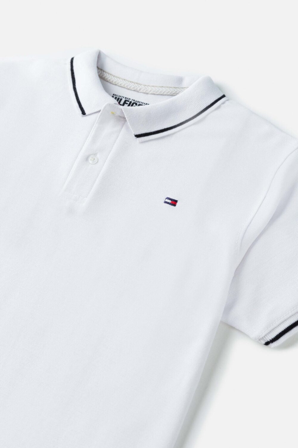 TM Tipped Cotton Polo shirt -White