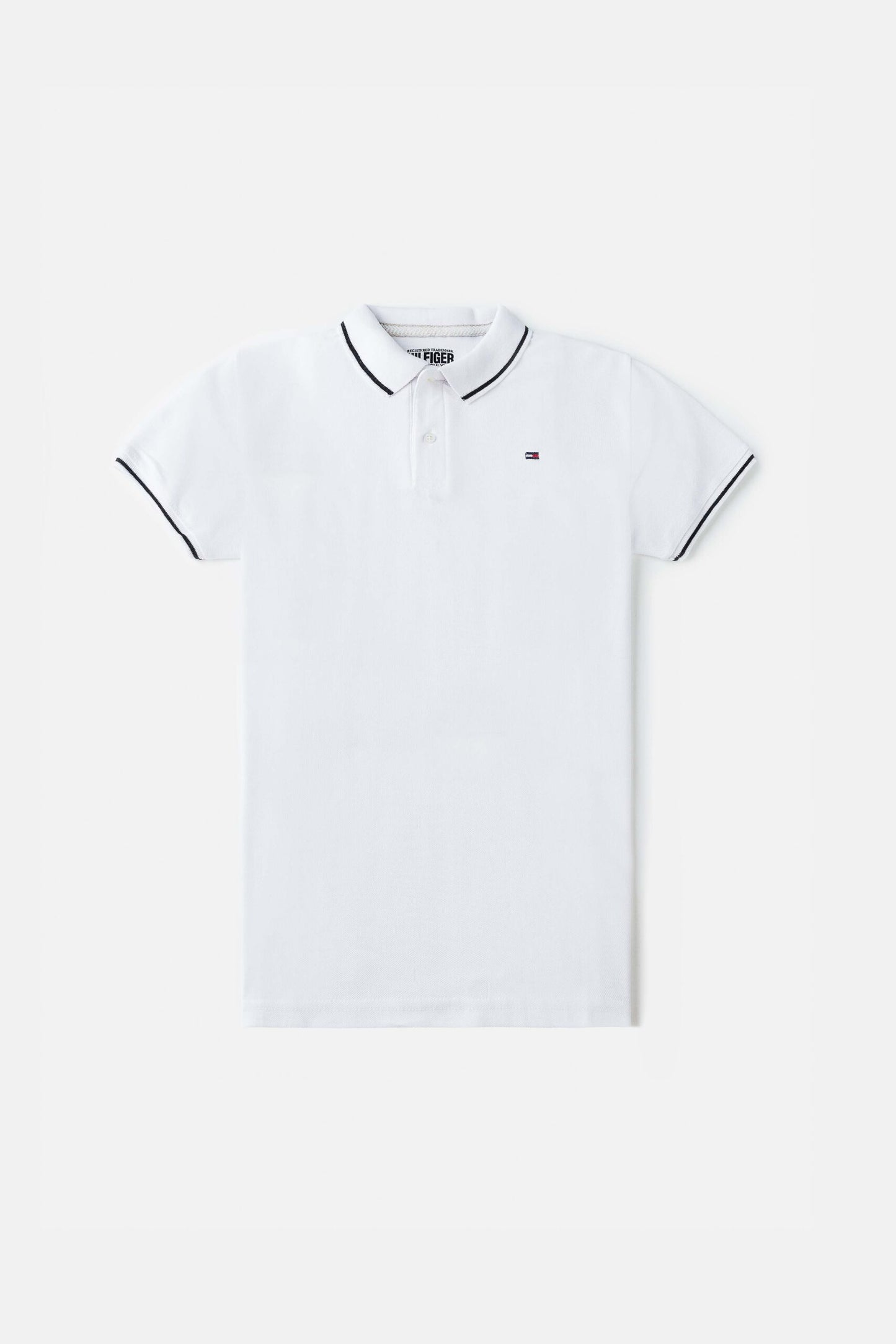TM Tipped Cotton Polo shirt -White