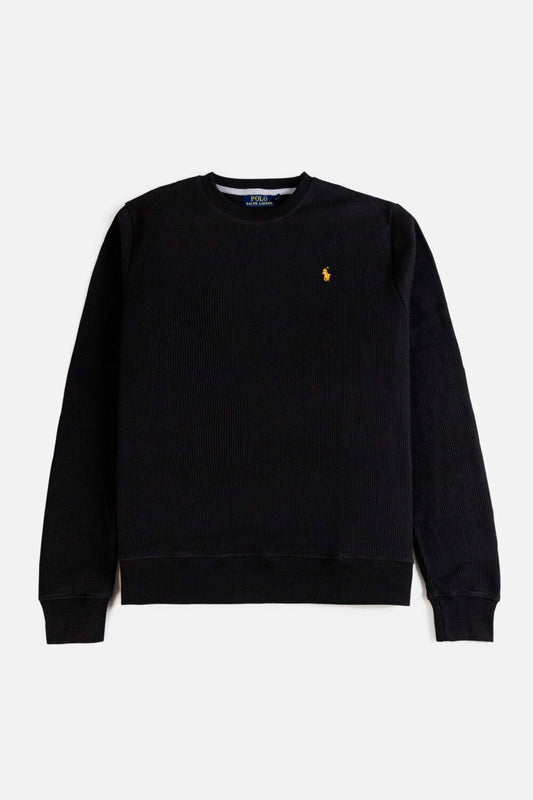 RL Premium Cotton Terry Sweatshirt – Self Lined Black