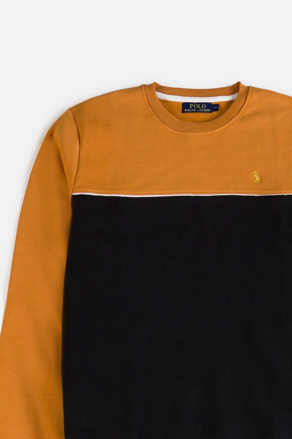 RL Premium Cotton Fleece Sweatshirt – Paneled Mustard
