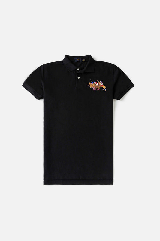 RL Imported Triple Pony Polo Shirt – Black