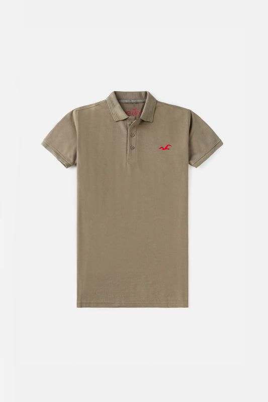 Holister Cotton Pique Polo Shirt – Stone Grey