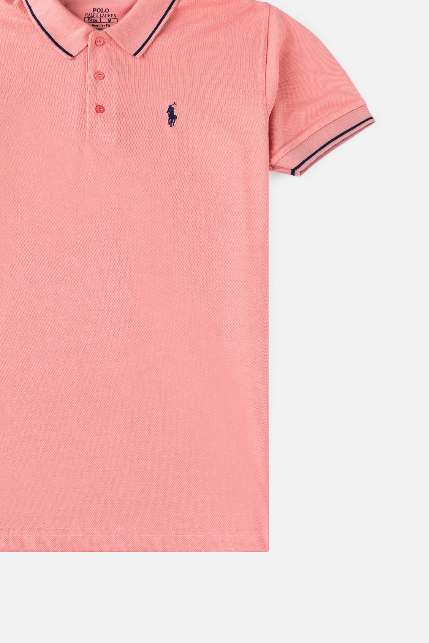 RL Cotton Tipping Polo Shirt – Flamingo