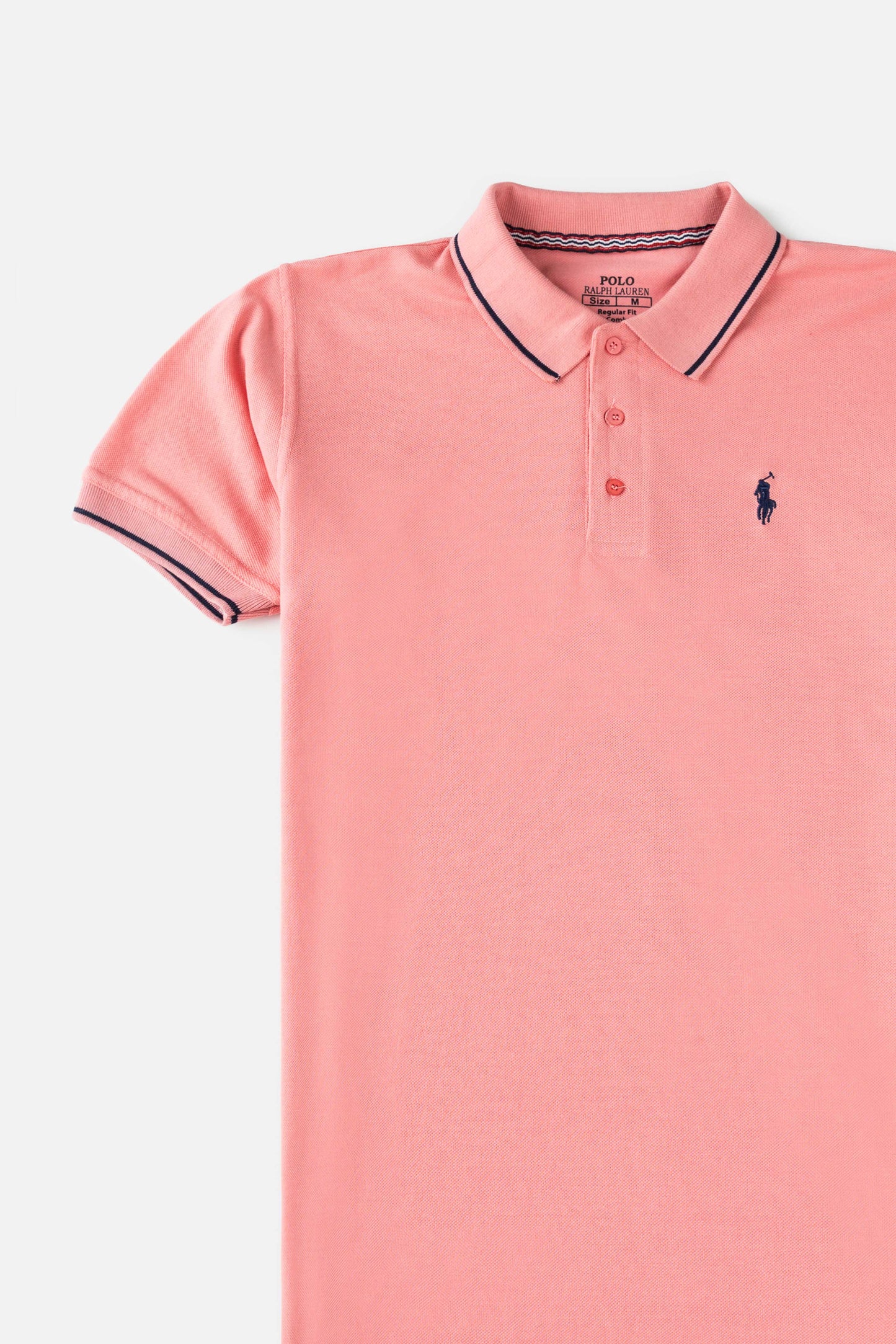 RL Cotton Tipping Polo Shirt – Flamingo