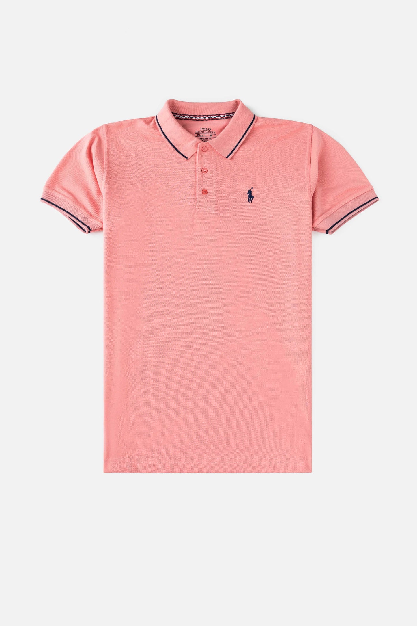 RL Cotton Tipping Polo Shirt – Flamingo