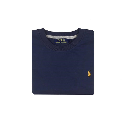 RL Premium Cotton Terry Sweatshirt – Navy Blue With Gold Pony