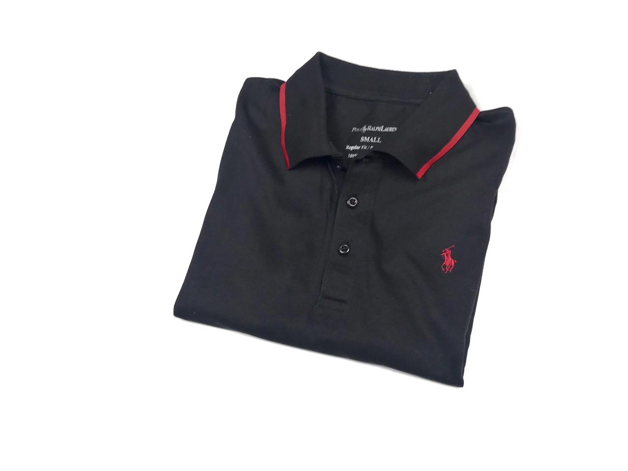 RL Premium Polo Shirt – Black with Red Pony