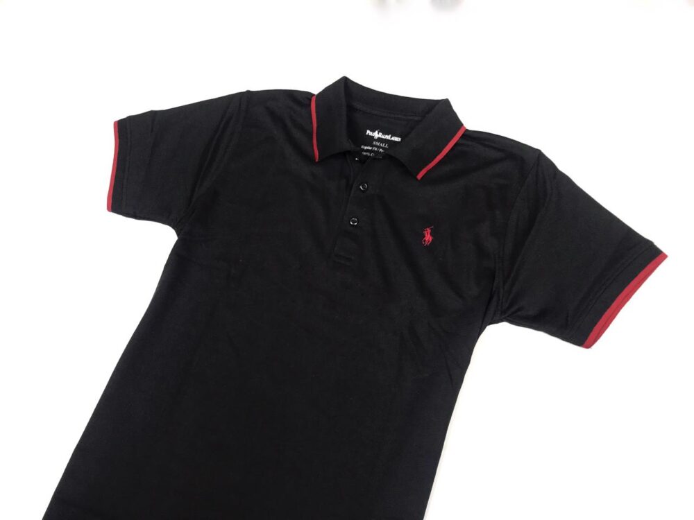 RL Premium Polo Shirt – Black with Red Pony