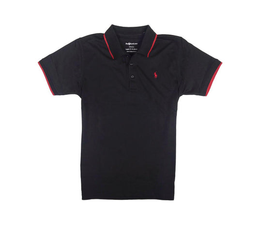 RL Premium Polo Shirt – Black with Red Pony