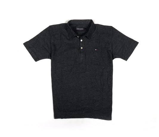 Tommy Self Collar Pique Polo shirt – Charcoal