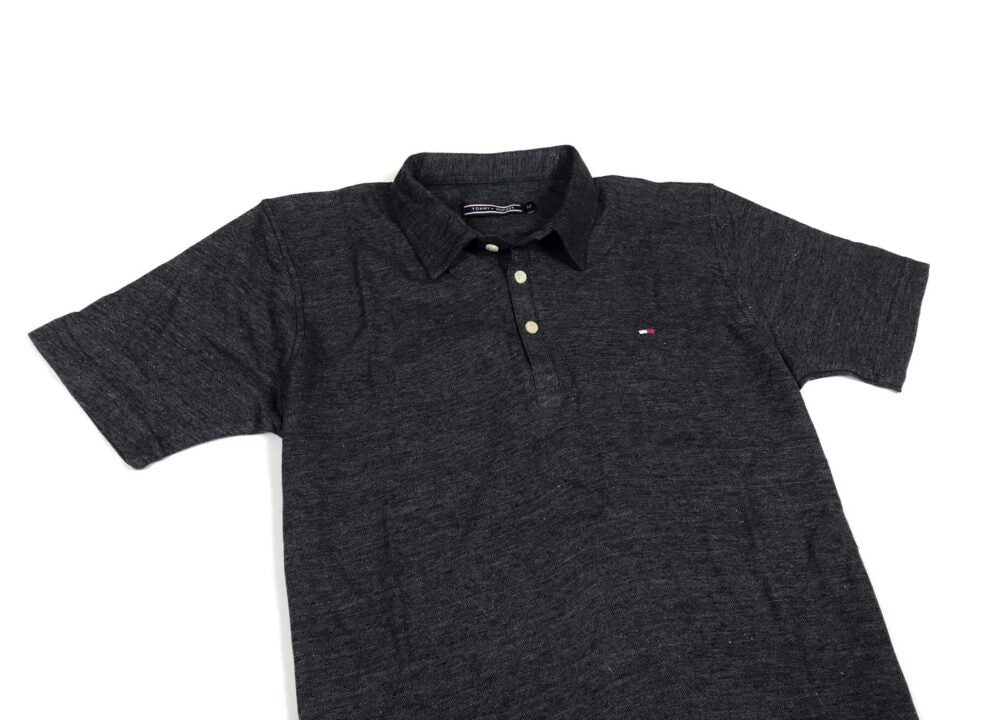 Tommy Self Collar Pique Polo shirt – Charcoal