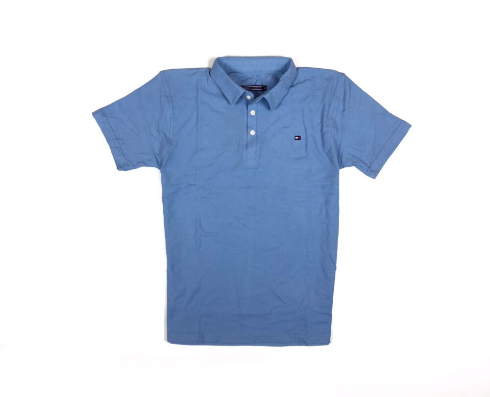 Tommy Self Collar Pique Polo shirt – Sky Blue