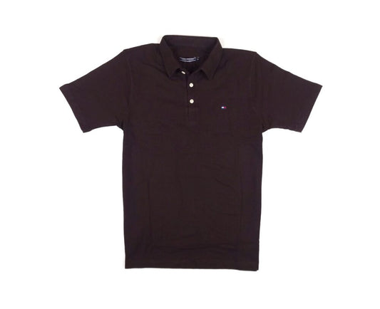 Tommy Self Collar Pique Polo Shirt – Brown