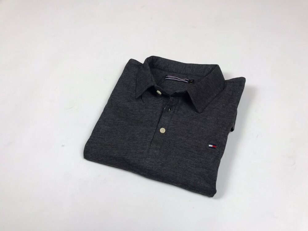 Tommy Self Collar Pique Polo shirt – Charcoal