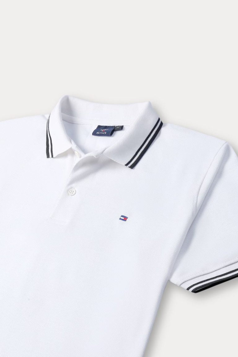 Tommy Tipping Pique Polo Shirt – White