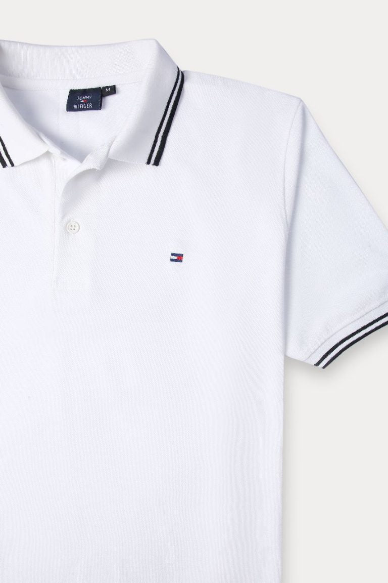 Tommy Tipping Pique Polo Shirt – White