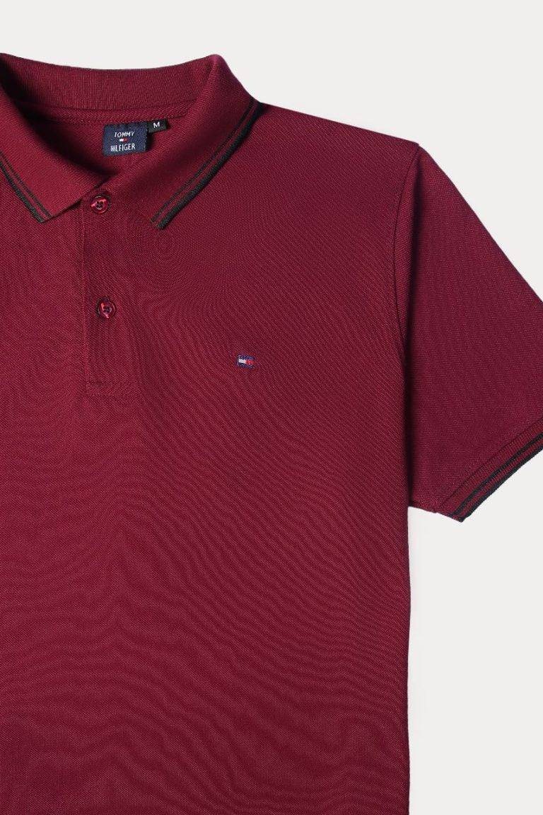 Tommy Tipping Pique Polo Shirt – Maroon