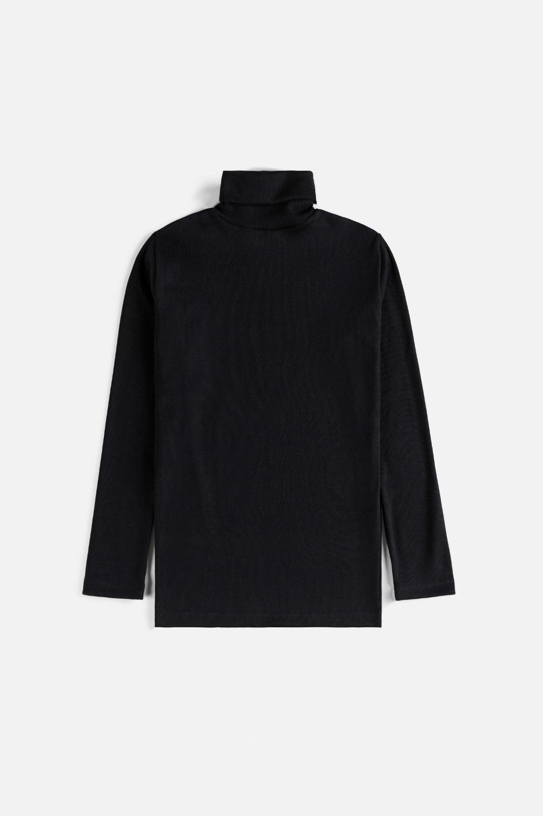 Tommy Rib Cotton Turtle Neck Sweat – Black